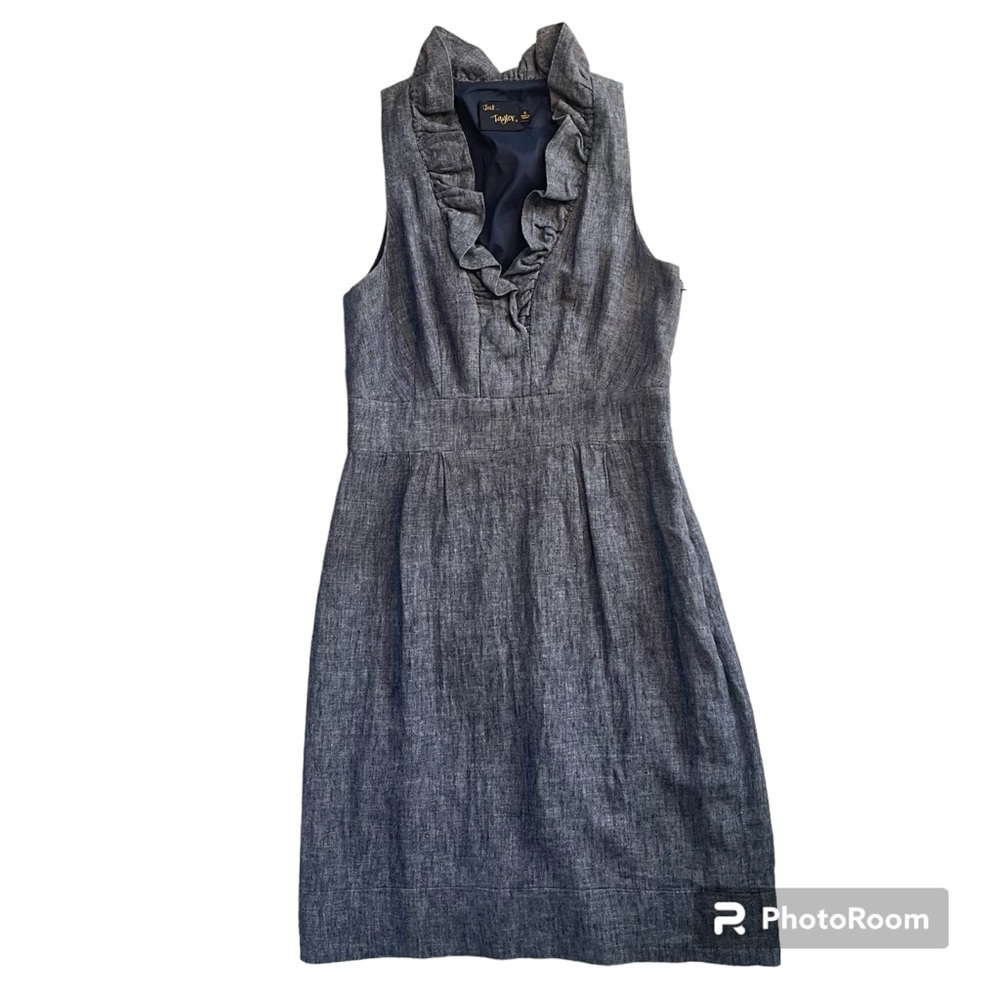 Just…Taylor Linen/Cotton Blend Sleeveless Dress Empire Waisted Midi Length Sz 6